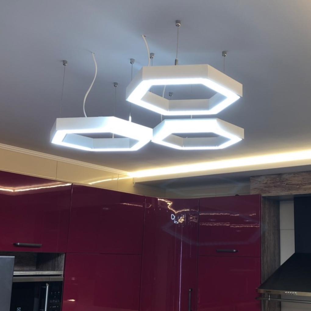 Светильник светодиодный управляемый X-LED 120 Вт шестиугольник 860x745x43 мм Белый (LSNH-120dw) - фото 4 Светильник светодиодный управляемый X-LED 120 Вт шестиугольник 860x745x43 мм Белый (LSNH-120dw) - фото 4