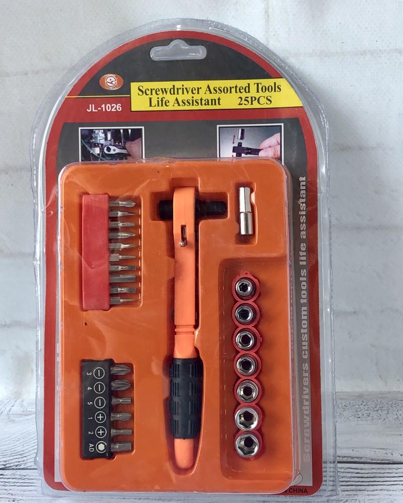 Набор торцевых головок JL1026 с трещоткой 25 пр. (8593601) - фото 2 Набор торцевых головок JL1026 с трещоткой 25 пр. (8593601) - фото 2