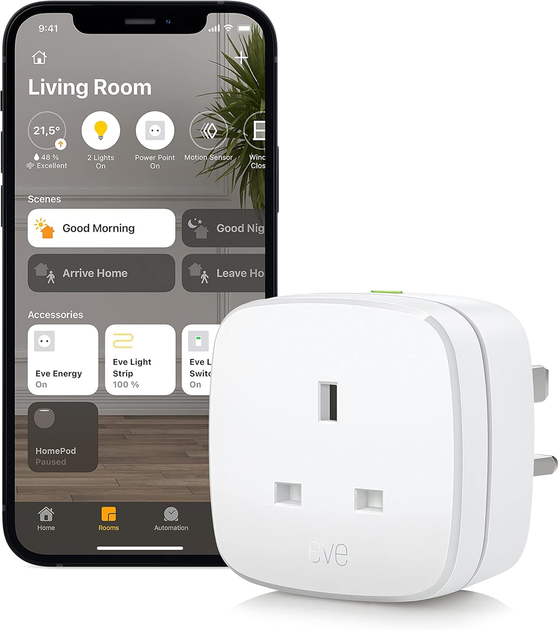 Розумна розетка Elgato Eve Energy Bluetooth Apple HomeKit Білий (1782934670)