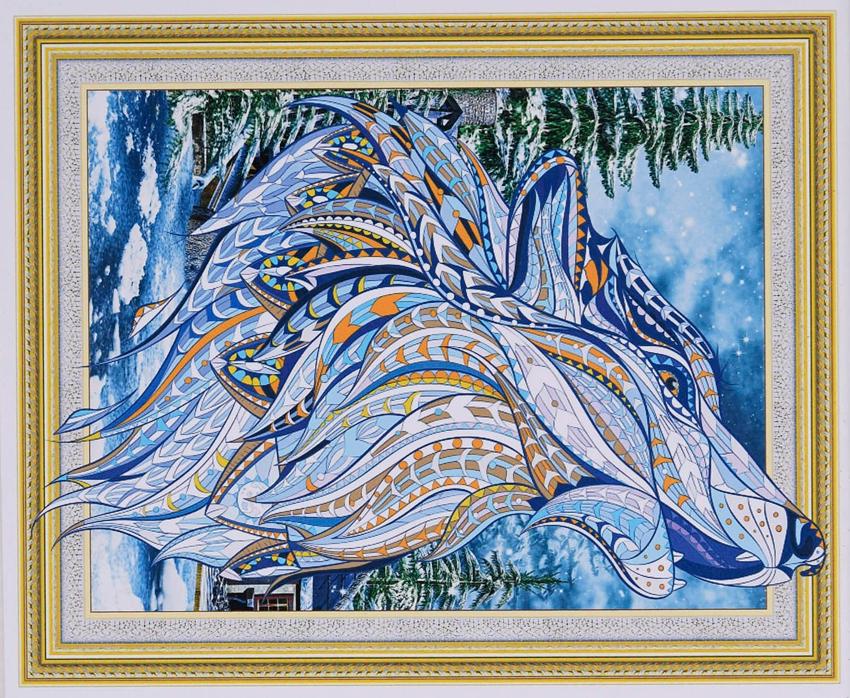 Алмазна мозаїка TK Group Зимовий вовк 40x50 см у коробці (SJ 1015)