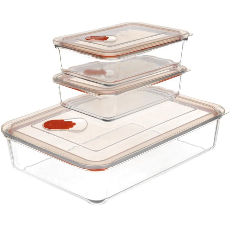 Набір скляних деко A-Plus прямокутних 3 шт. (1096)