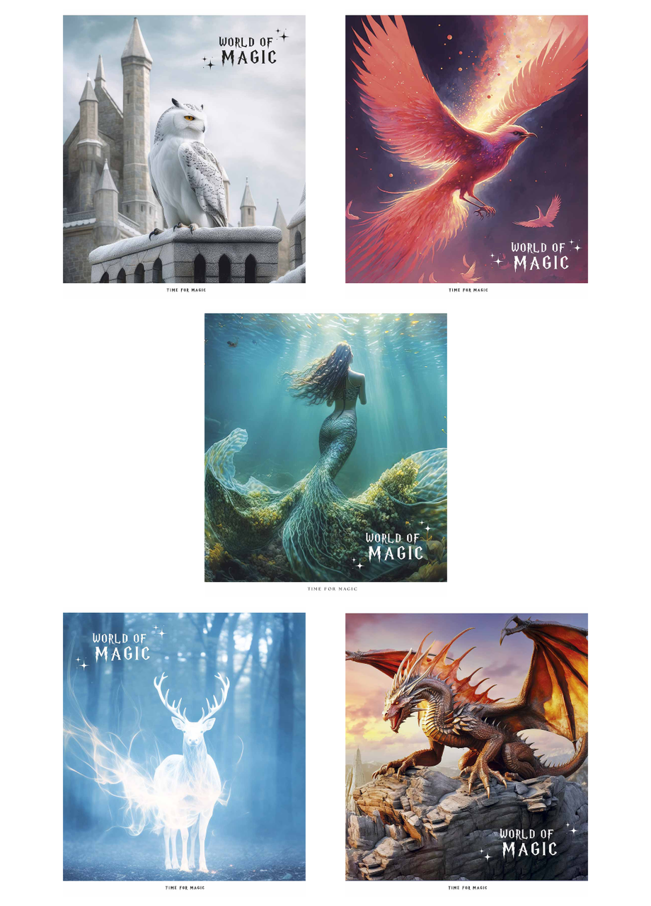 Тетради общие Школьник World of Magic Star в клетку 60 л. 5 шт. (3431 4823088231960)