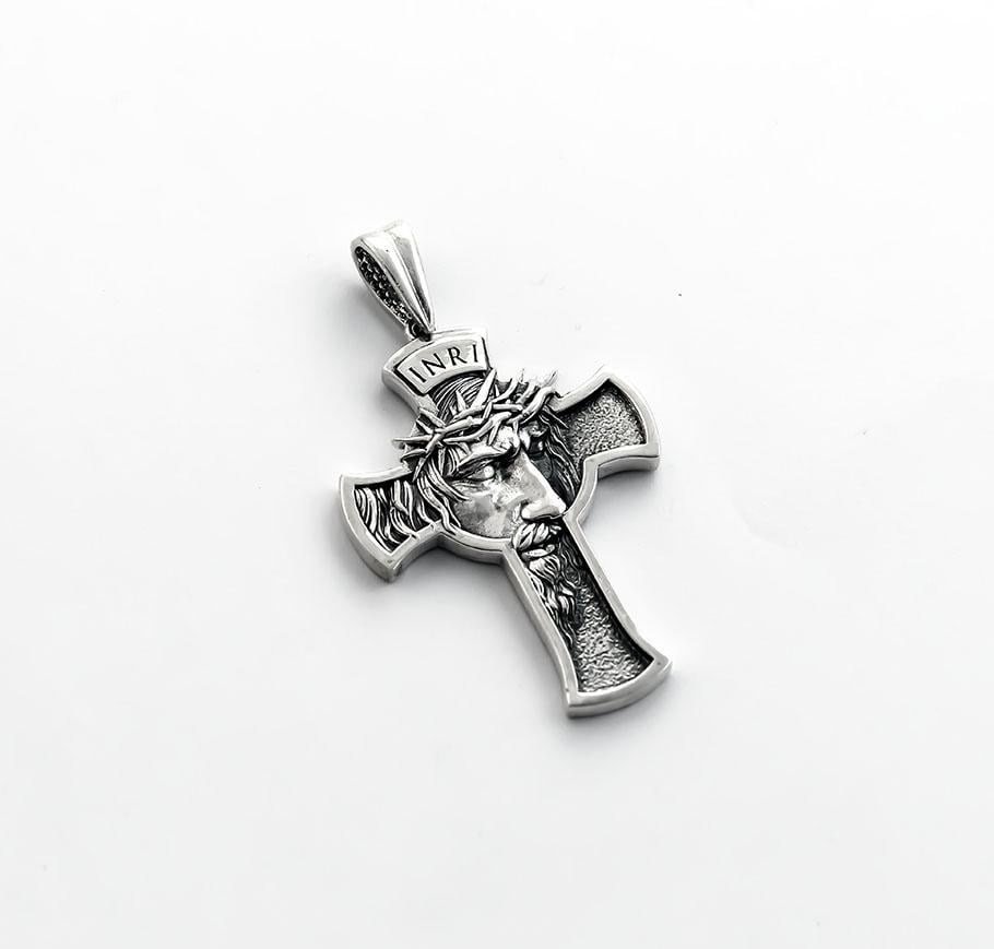Кулон крест Maxi Silver 9004 с исусом (89004)