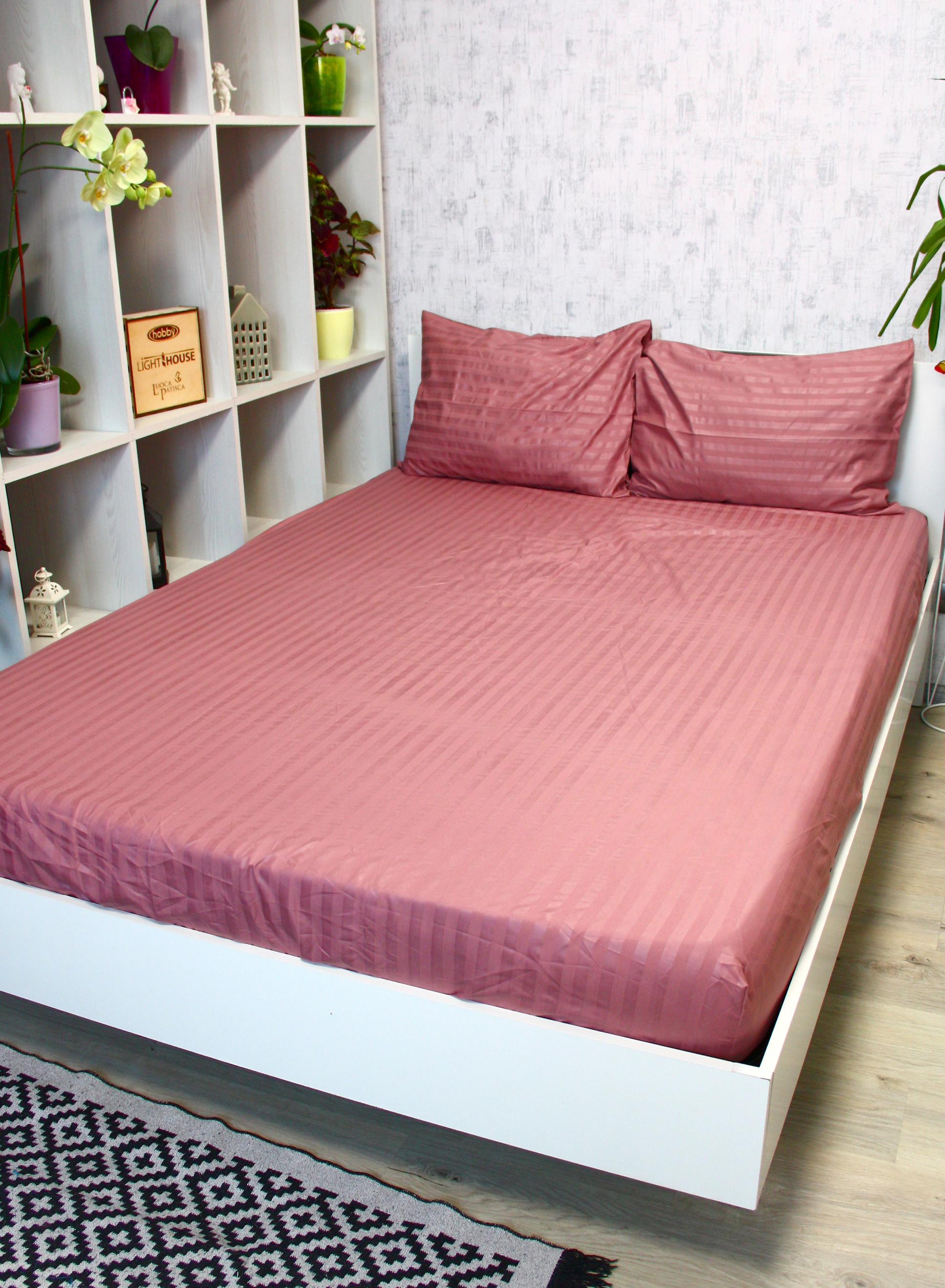 Простынь на резинке Mf Stripe 160х200 см Pudra