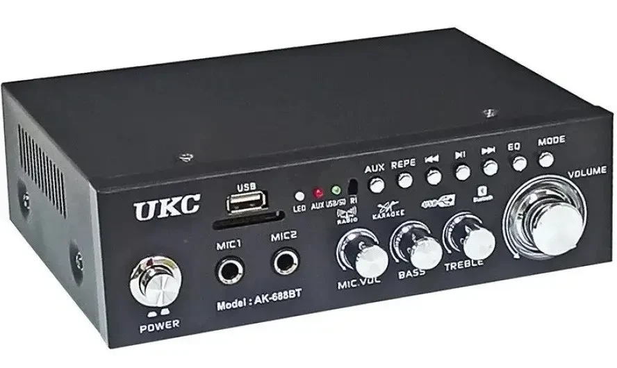 Усилитель звука UKC AK-688BT двухканальный усилитель FM-радио и US 30W (9489) - фото 3 Усилитель звука UKC AK-688BT двухканальный усилитель FM-радио и US 30W (9489) - фото 3