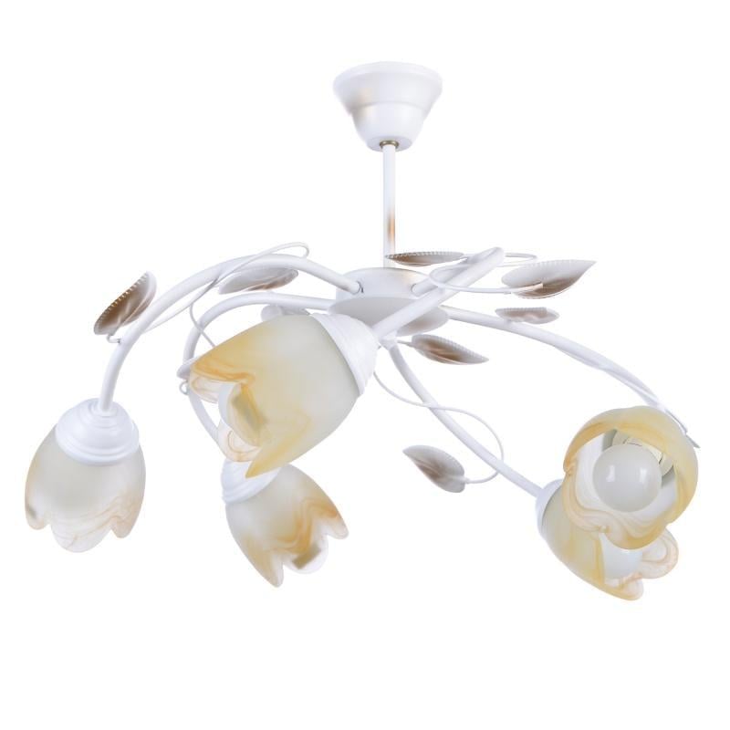 Люстра на 5 плафонов Brille BKL-472S/5 E14 WH флористика