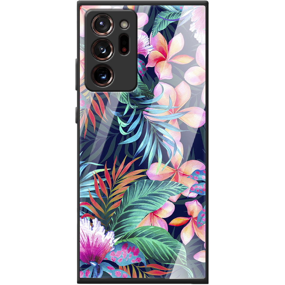 Чохол Boxface Samsung N985 Galaxy Note 20 Ultra flowers in the tropics Чорний силікон зі склом (40573-up1971-41111)
