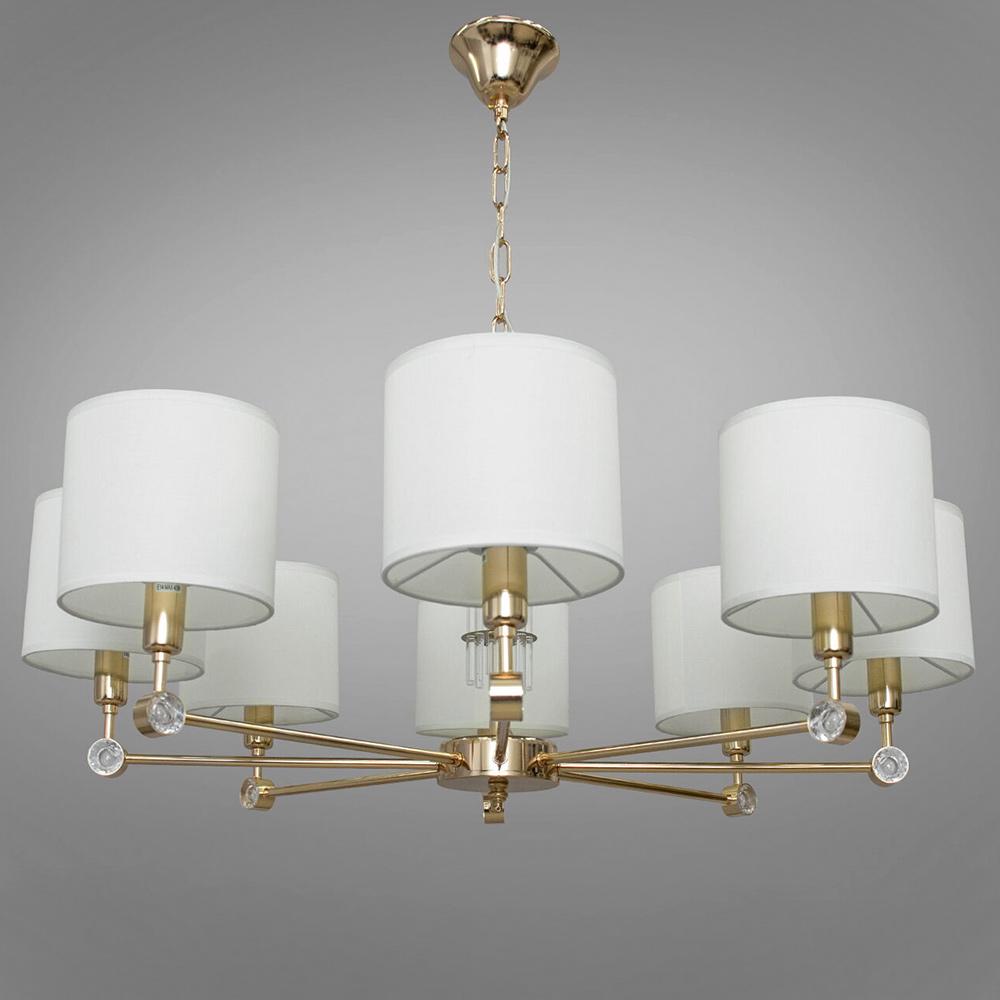 Люстра підвісна з абажуром Light House DS-18366/8G Золотистий/Білий