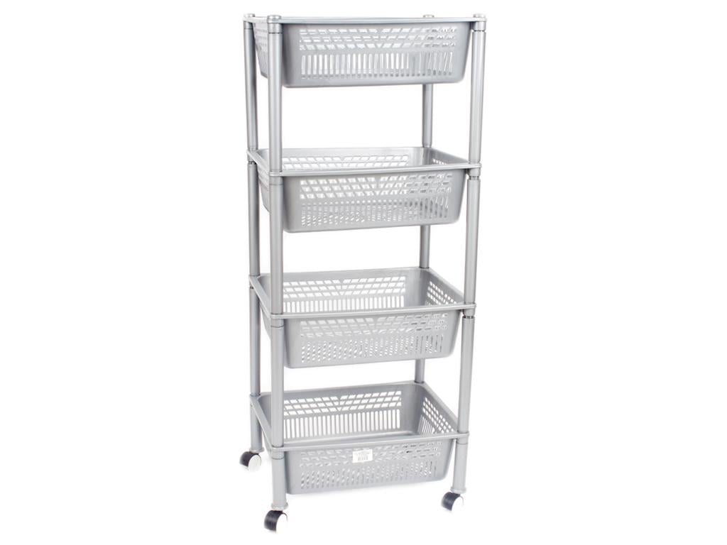 Полиця для підлоги 4-ярусна Сірий (MCS-11355-7)