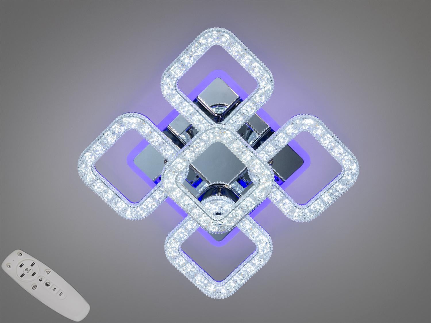 Люстра потолочная LED подсветка/диммер/пульт 65W Хром (S2205/4+1HR 3col dim)