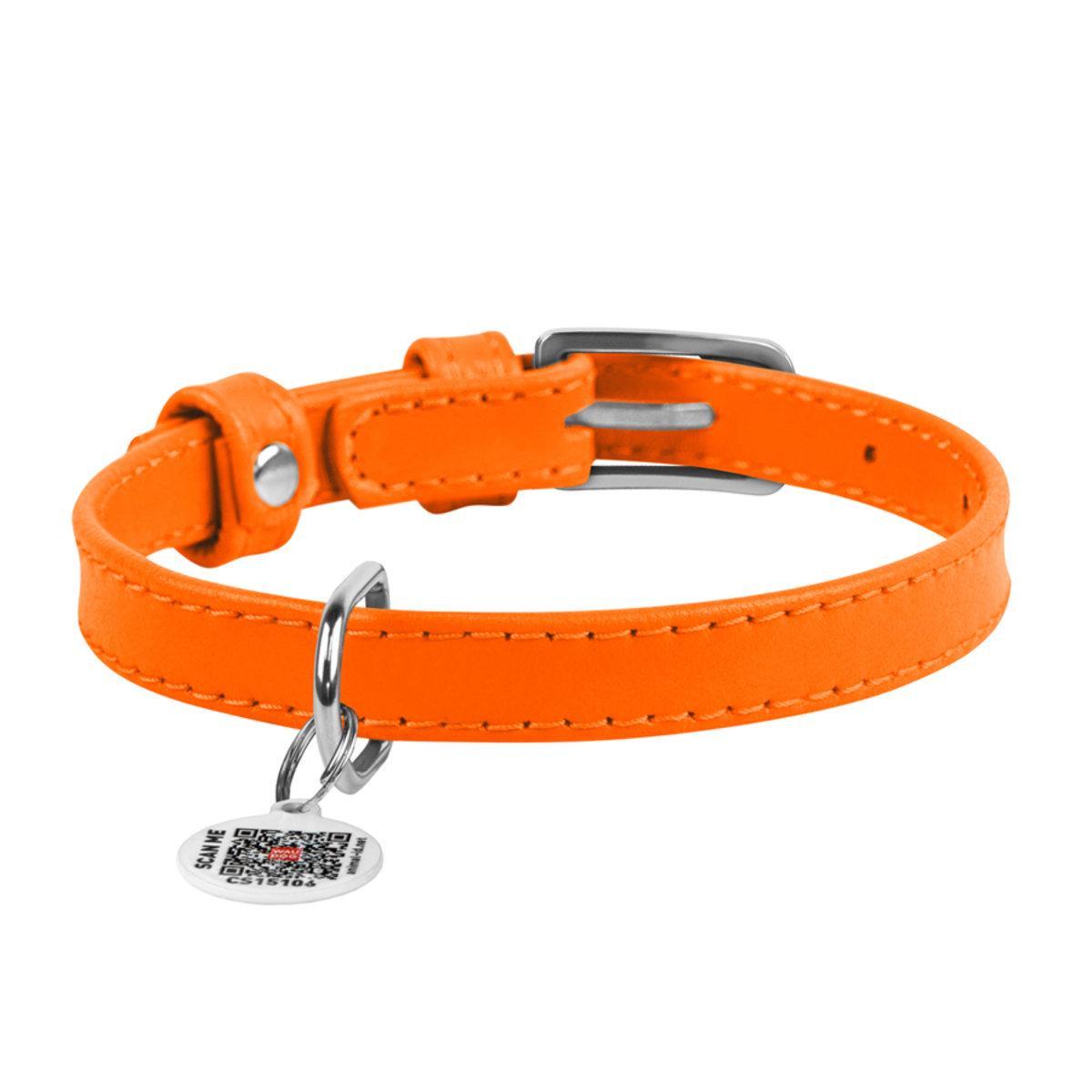 Ошейник для собак кожаный Waudog Glamour с QR паспортом S 15 мм х 27-36 см Оранжевый (32704 Col) Ошейник для собак кожаный Waudog Glamour с QR паспортом S 15 мм х 27-36 см Оранжевый (32704 Col)