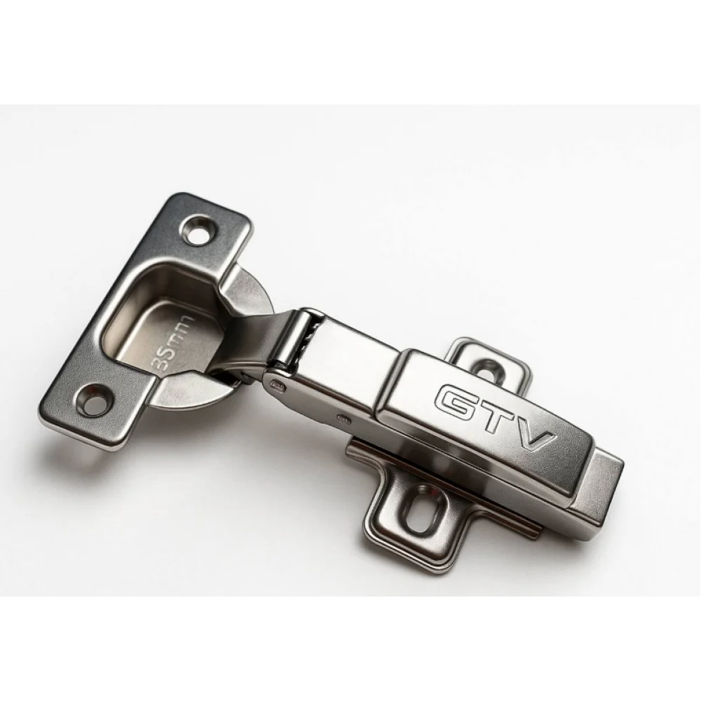 Петля меблева GTV накладна 110° Clip-On D 35 мм з доводчиком для ДСП Нікель (MP0004)