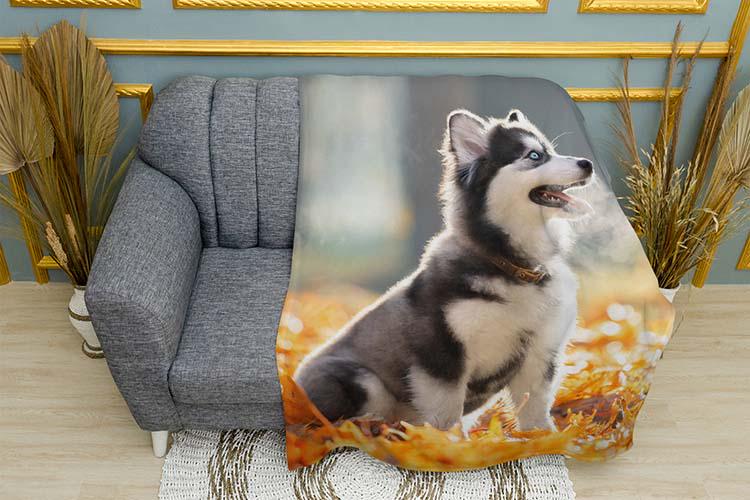 Плед Little husky Golden leaves плюш однослойный 135х150 см (113998)