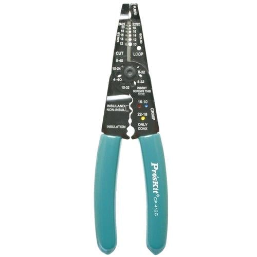Кліщі для обтиску та зняття ізоляції кабелю Pro'sKit CP-412G під кабель AWG 30-10 Зелений (32163658)