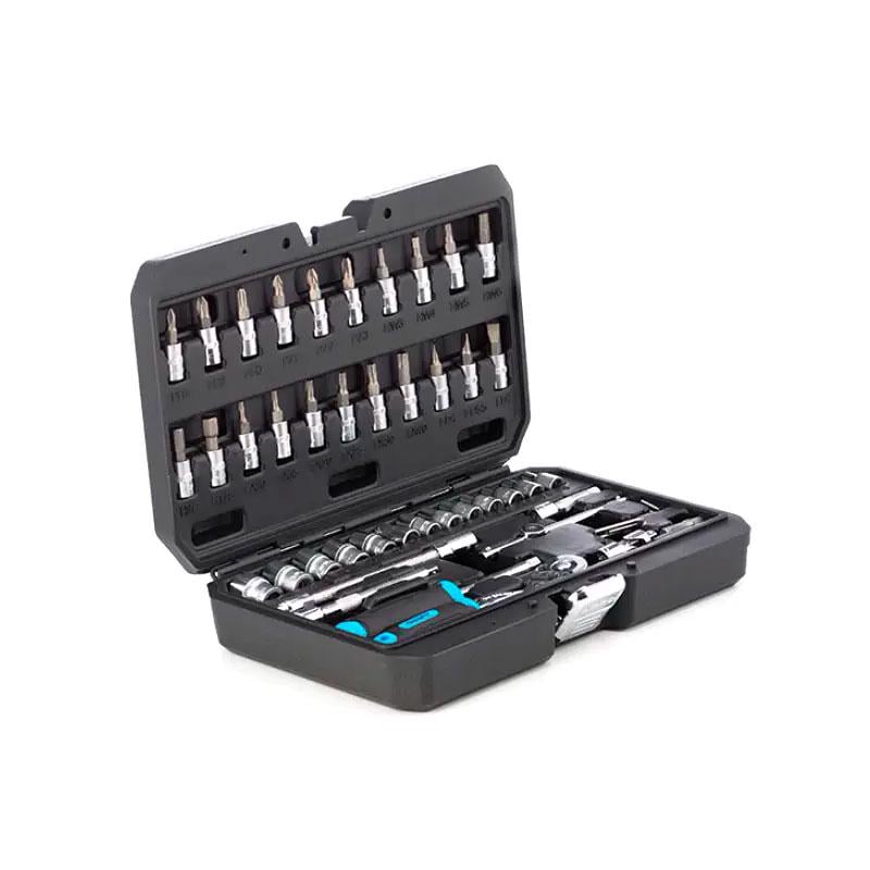 Набір насадок інструментів торцевих з тріскачкою Apro CrV 1/4 90т 46 шт. (2024)