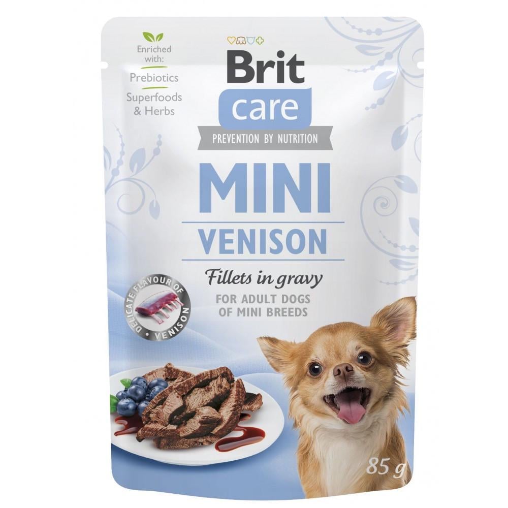 Корм влажный Brit CARE Mini для взрослых собак миниатюрных пород филе с дичью в соусе 85 г (8595602560356)