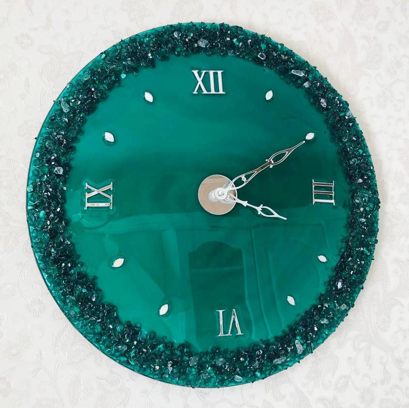 Часы настенные круглые из эпоксидной смолы EPOXY M32 60x60 см