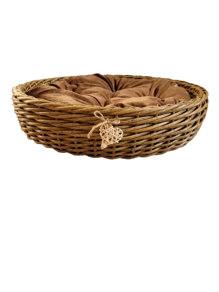 Лежак для животных из искусственного ротанга ручной работы M Дерево натуральное (331007) - фото 1 Лежак для животных из искусственного ротанга ручной работы M Дерево натуральное (331007) - фото 1