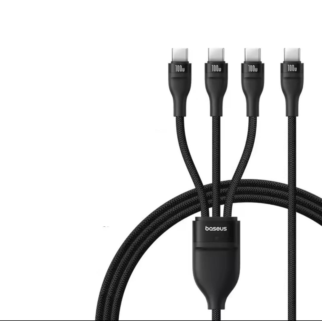 Кабель Baseus Flash Series III 3в1 3 Type-C 100W 1,5м Black (25397293)