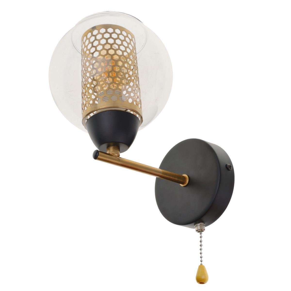 Бра лофт Brille BL-787W/1 E14 ANB BK Черный/Золото