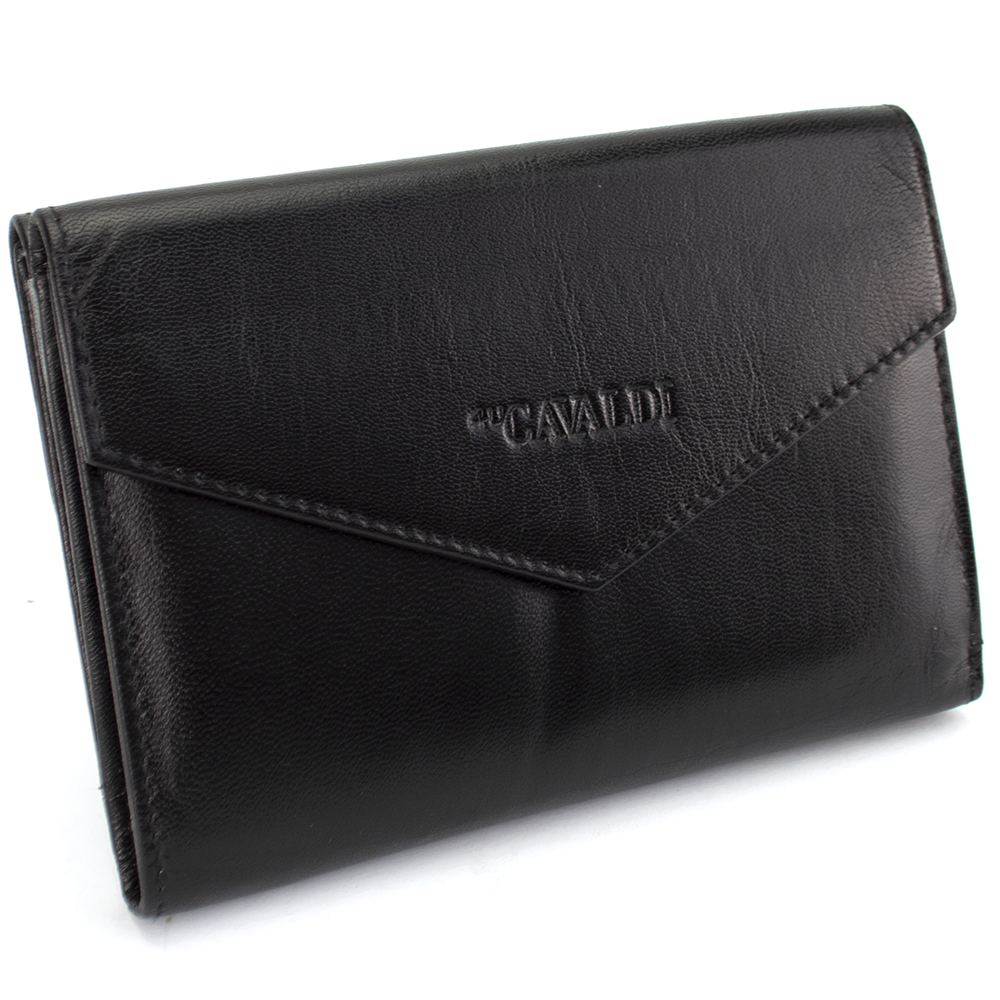 Женский кожаный кошелек Cavaldi RD-20 GCL Черный