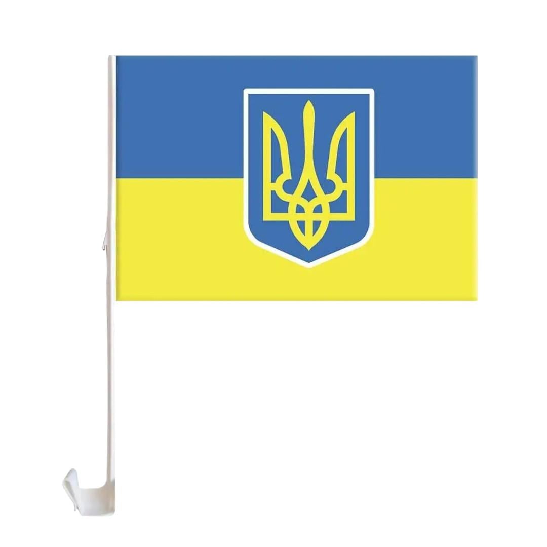 Флаг автомобильный Украина Герб на боковое стекло 30x45 см Сине-желтый (SZ-781011) Флаг автомобильный Украина Герб на боковое стекло 30x45 см Сине-желтый (SZ-781011)