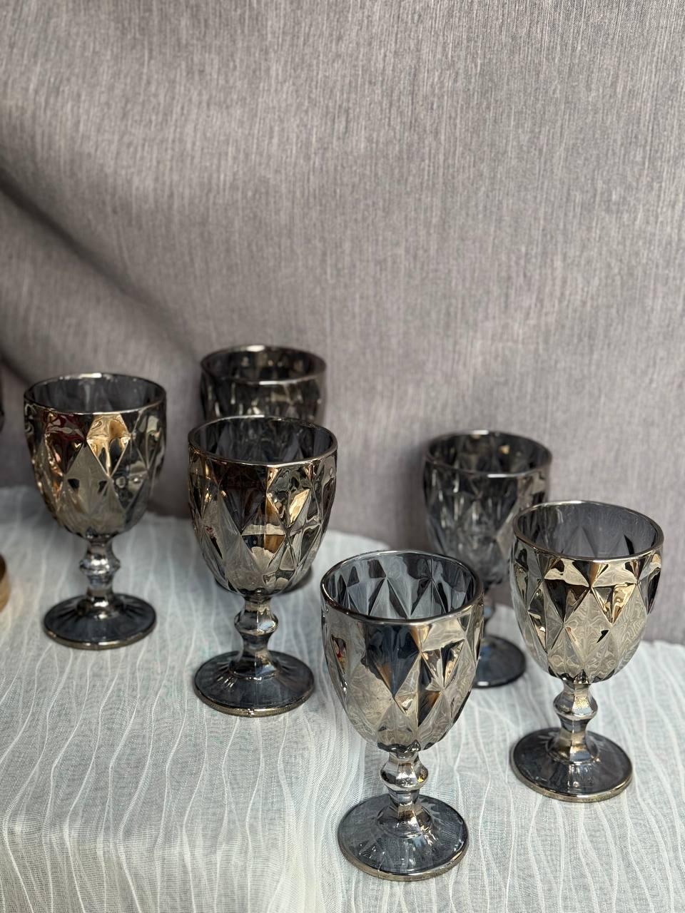 Скляний набір TS Kitchen лимонадниця 3 л та 6 келихів 220 мл дзеркальний Сірий (HP4168) - фото 4