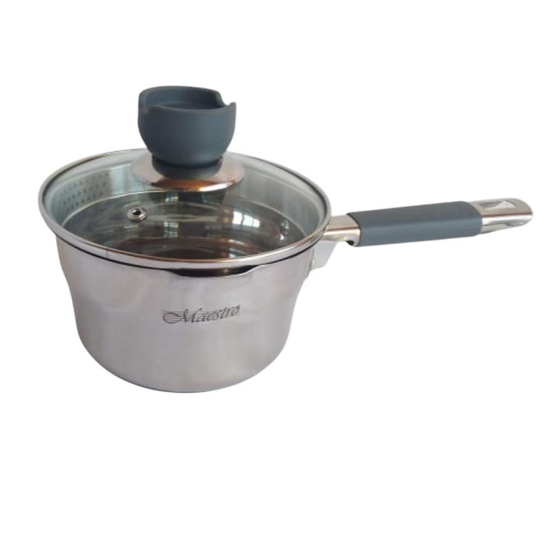 Ковш Мaestro MR-3507-16S из нержавеющей стали и крышкой 16 см 1 л (С_MR3507/16S)