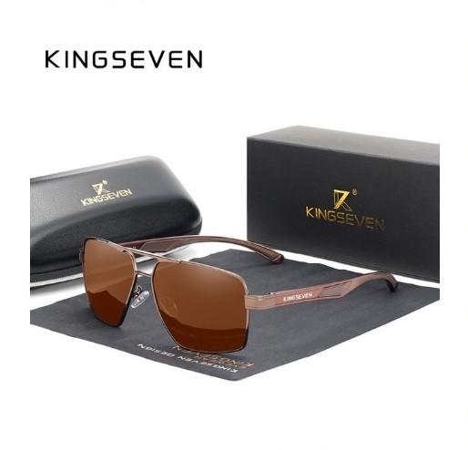 Мужские солнцезащитные очки KINGSEVEN DESIGN N7719 в классической оправе с поляризованными линзами Коричневый - фото 5 Мужские солнцезащитные очки KINGSEVEN DESIGN N7719 в классической оправе с поляризованными линзами Коричневый - фото 5