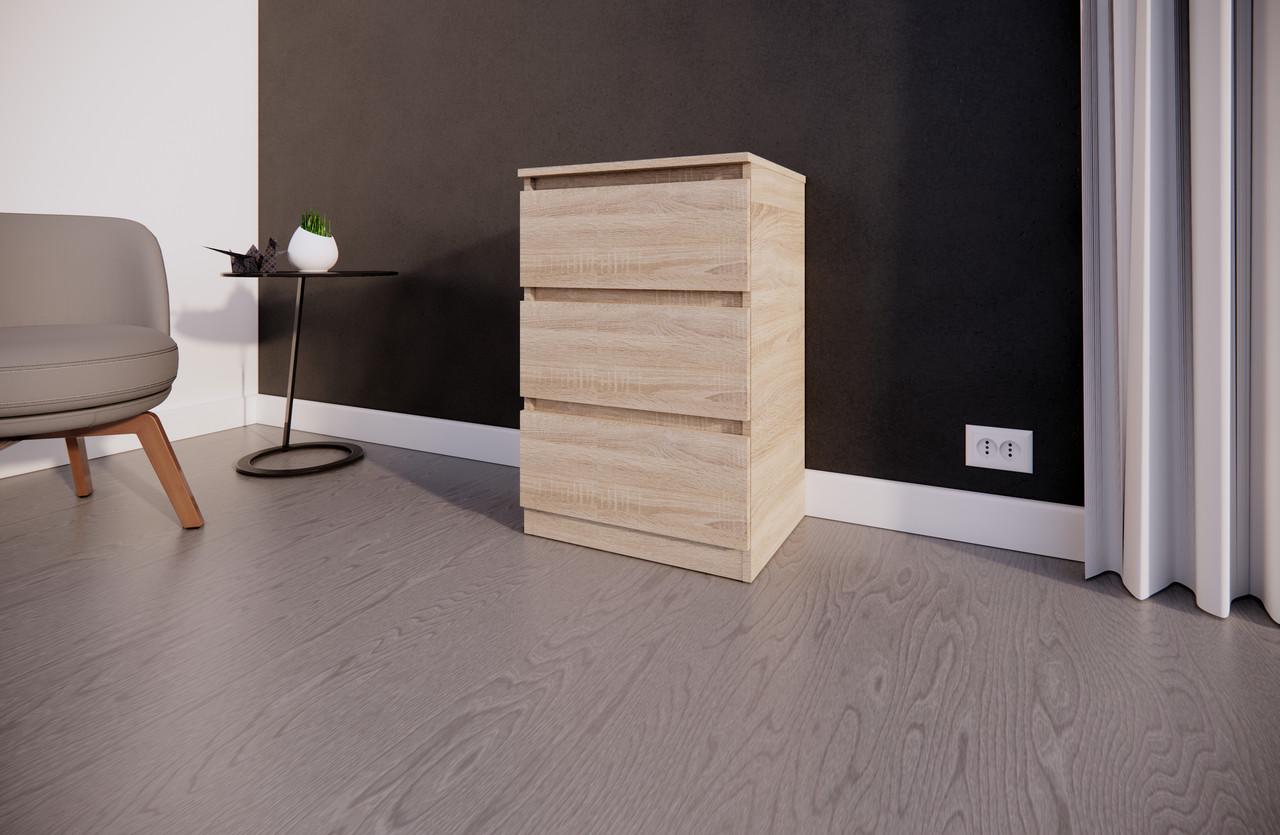 Комод MEBEX на 3 шухляди 60х40х77,4 см Дуб Сонома (VM3B600DS) - фото 4 Комод MEBEX на 3 шухляди 60х40х77,4 см Дуб Сонома (VM3B600DS) - фото 4