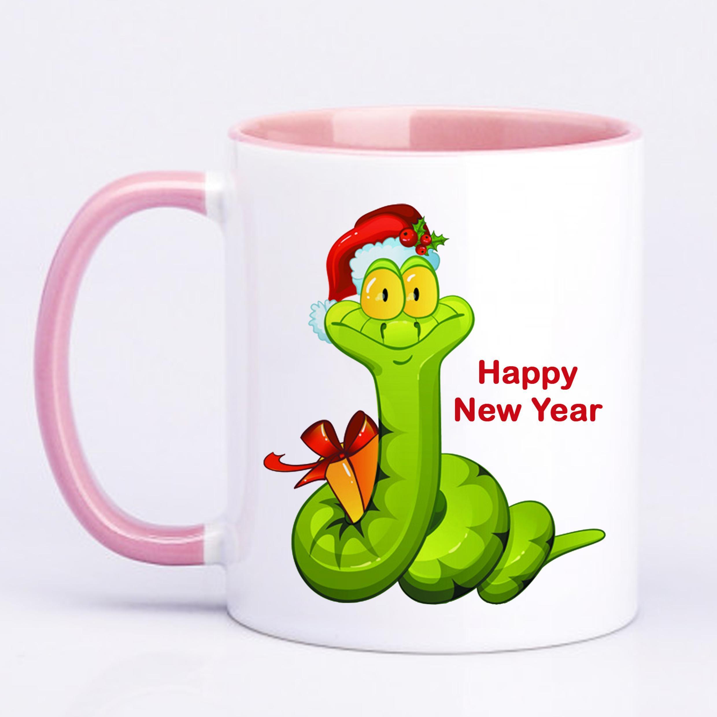 Чашка с печатью Happy New Year 330 мл Розовый (21602)