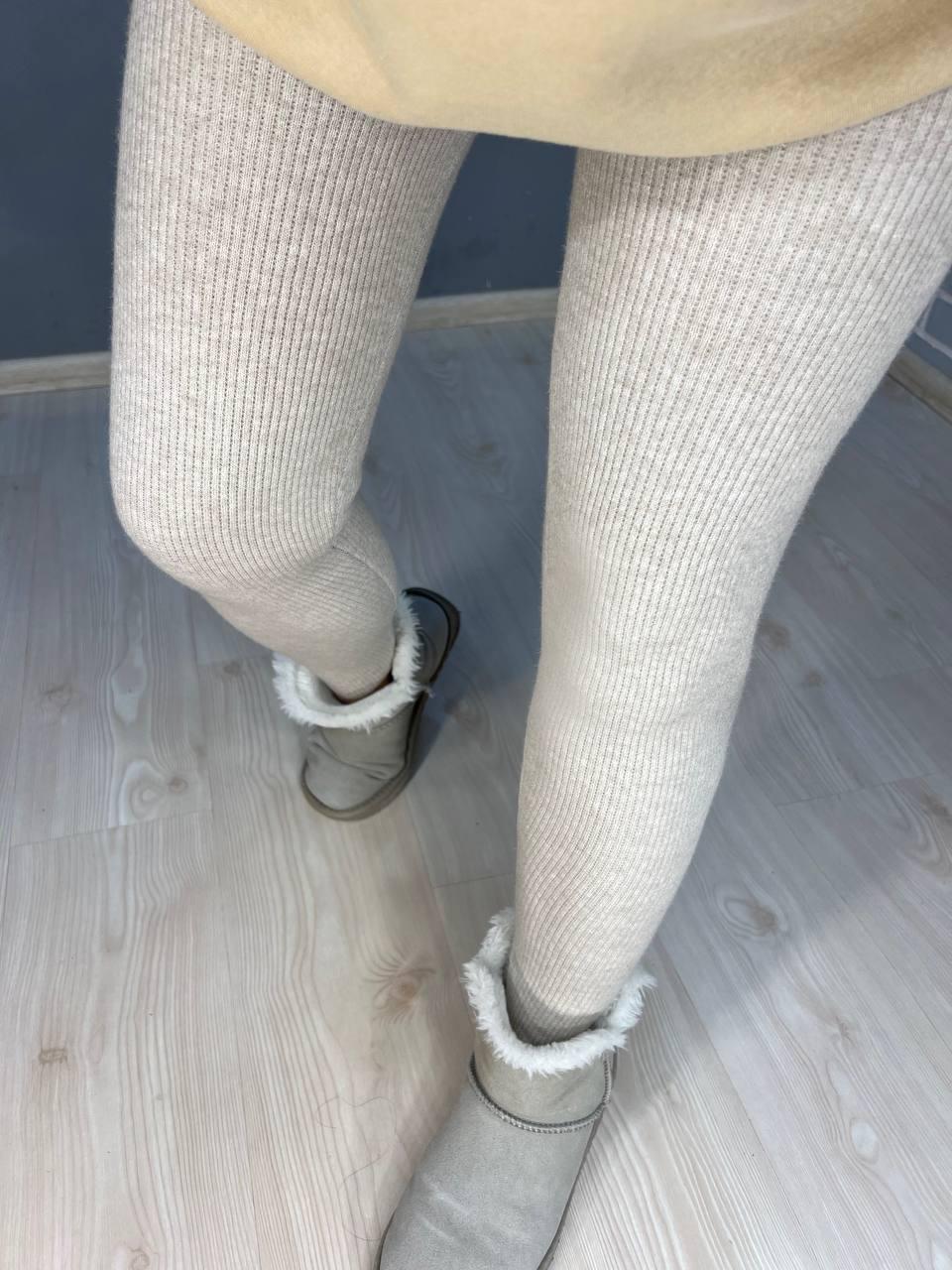 Лосины женские U 6161 вязка рубчик теплые с начесом на ангоре OS Бежевый (3180) - фото 7 Лосины женские U 6161 вязка рубчик теплые с начесом на ангоре OS Бежевый (3180) - фото 7