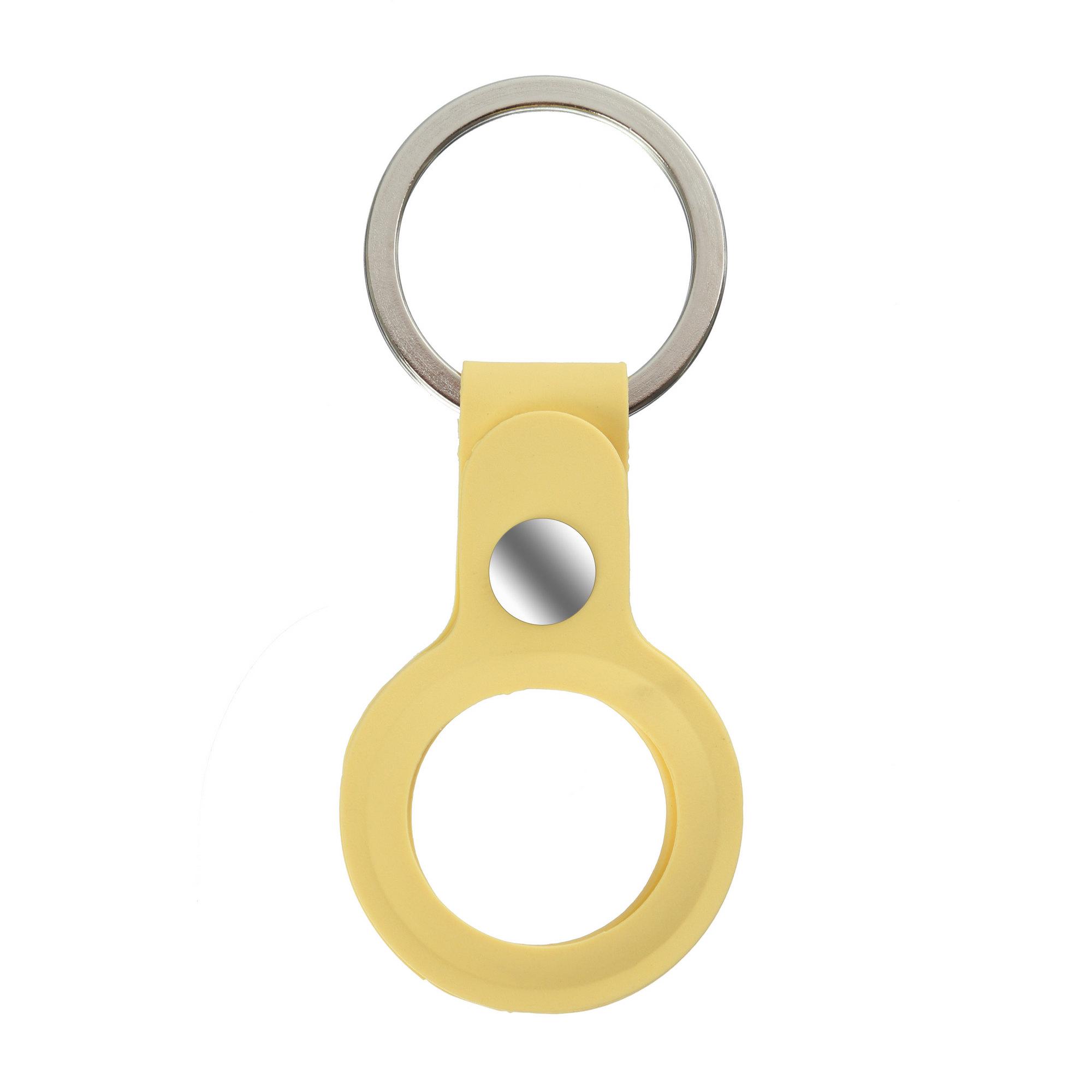 Чехол-брелок ArmorStandart для AirTag Silicone Ring with Button Yellow (ARM59152) - фото 1