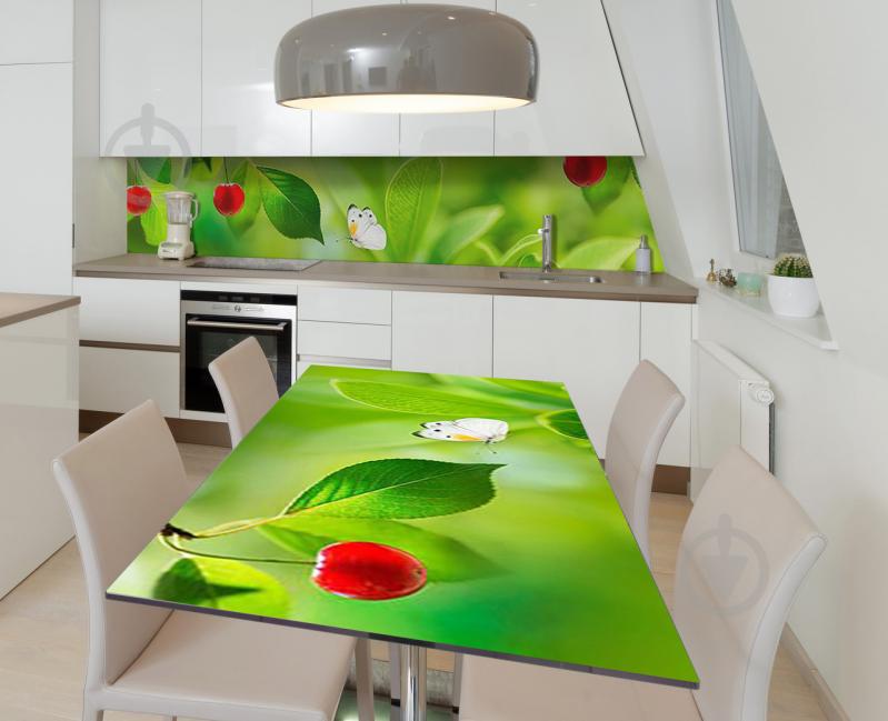 Наклейка 3Д виниловая на стол Zatarga «Порхающая в вишнях» 600х1200 мм (Z183381st)