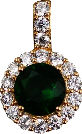 Кулон Xuping Jewelry круглый зеленый камень в ободке из фианитов 2,3 см Золотистый (2629124676) - фото 2 Кулон Xuping Jewelry круглый зеленый камень в ободке из фианитов 2,3 см Золотистый (2629124676) - фото 2