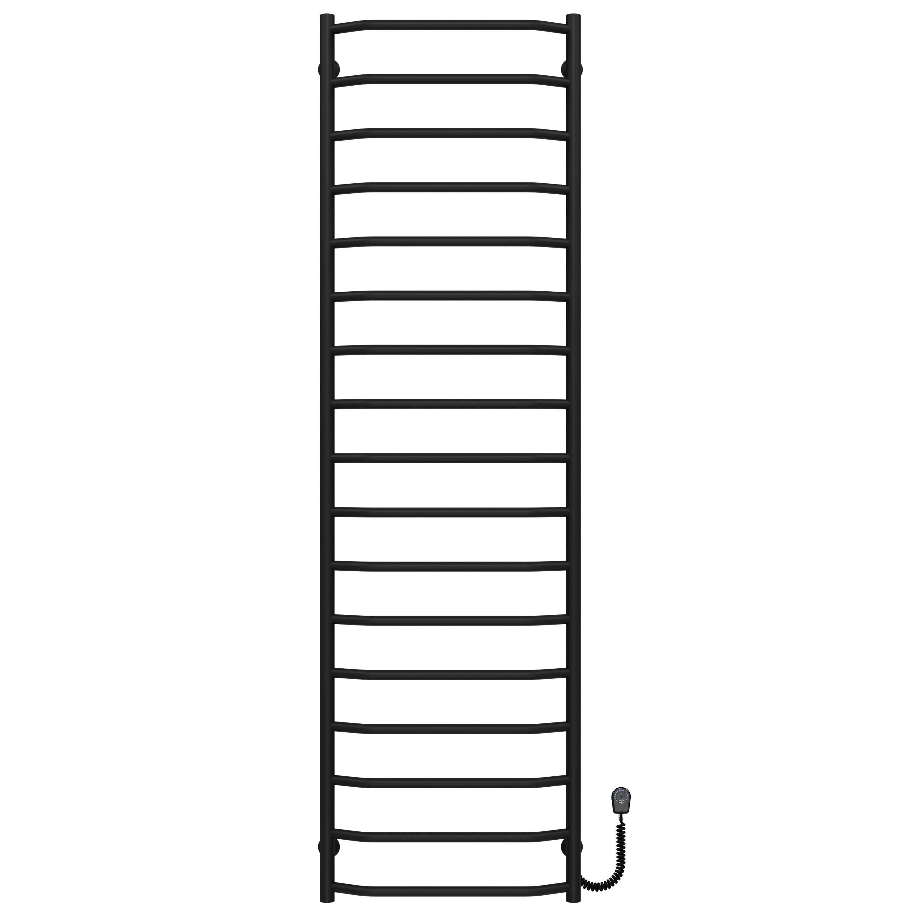 Полотенцесушитель электрический Deffi Трапеция П17 EF16 правое подключение нержавеющая сталь 500х1800 мм Черный (C.TR.180.50.17.EBR5)