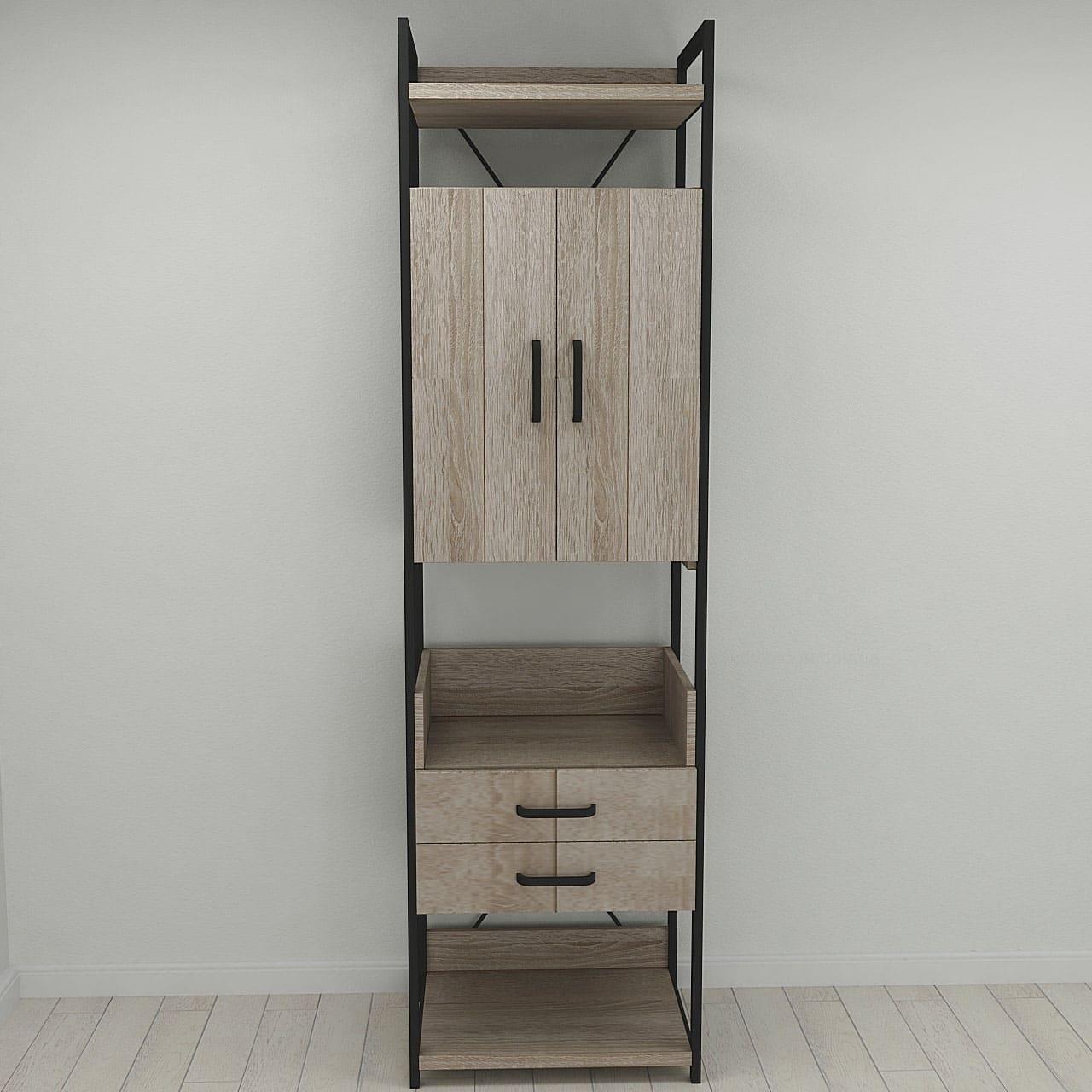 Шафа Ferrum-decor Гардероб Уні секція 5 серії Конект метал/ДСП 32 мм 220x60x50 см Чорний/Дуб Сонома Трюфель (FRD-104514) Шафа Ferrum-decor Гардероб Уні секція 5 серії Конект метал/ДСП 32 мм 220x60x50 см Чорний/Дуб Сонома Трюфель (FRD-104514)