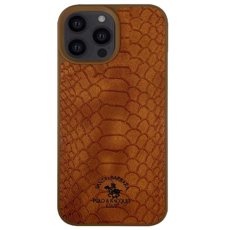 Кожаный чехол для iPhone 13 Pro Santa Barbara Polo Knight Коричневый