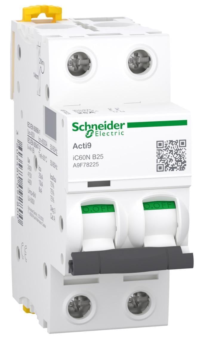 Автоматический выключатель Schneider Electric iC60N B 2P 25A (A9F78225)