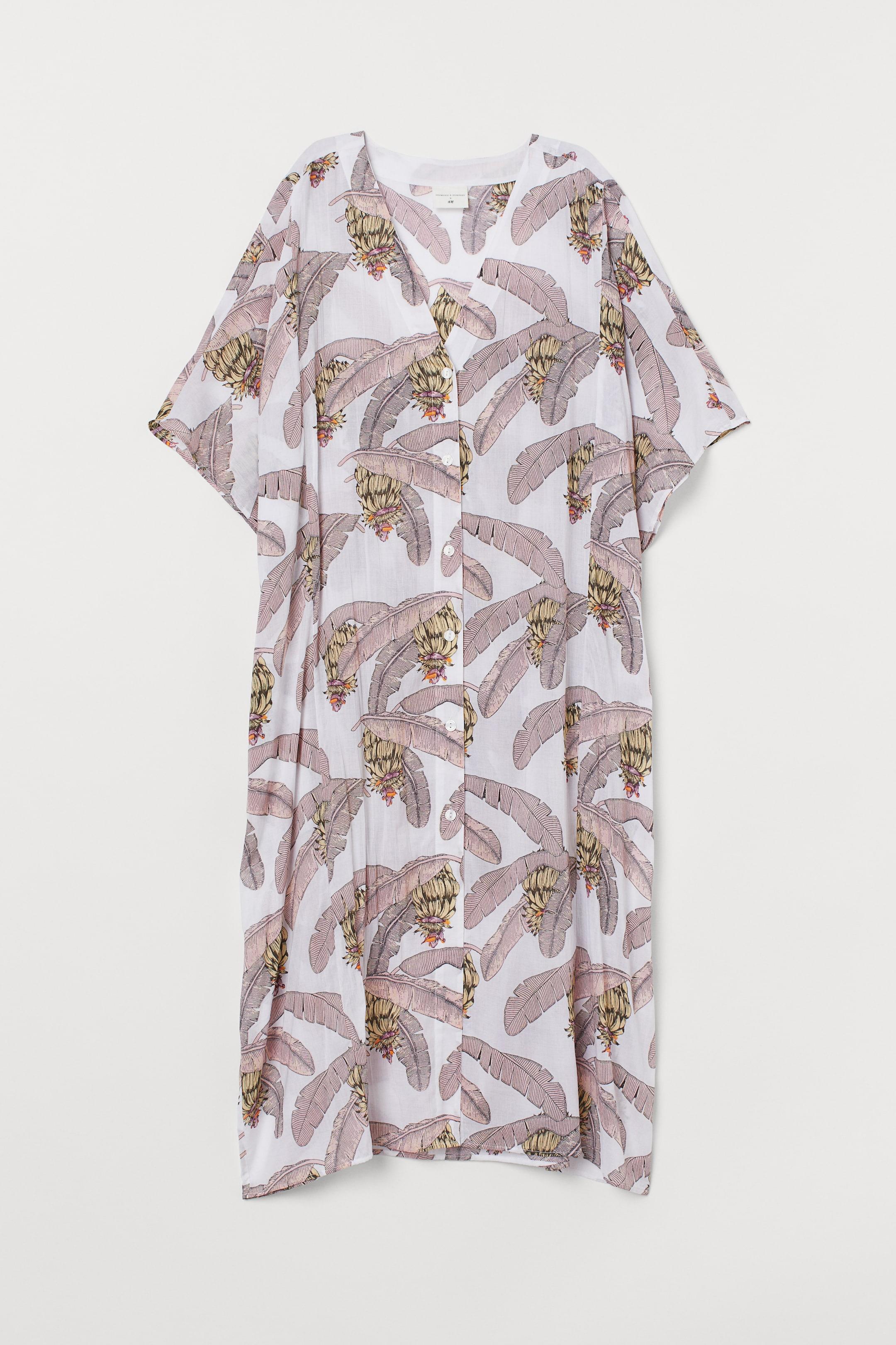 Платье-рубашка оверсайз L Бело-розовый (8667281wer)