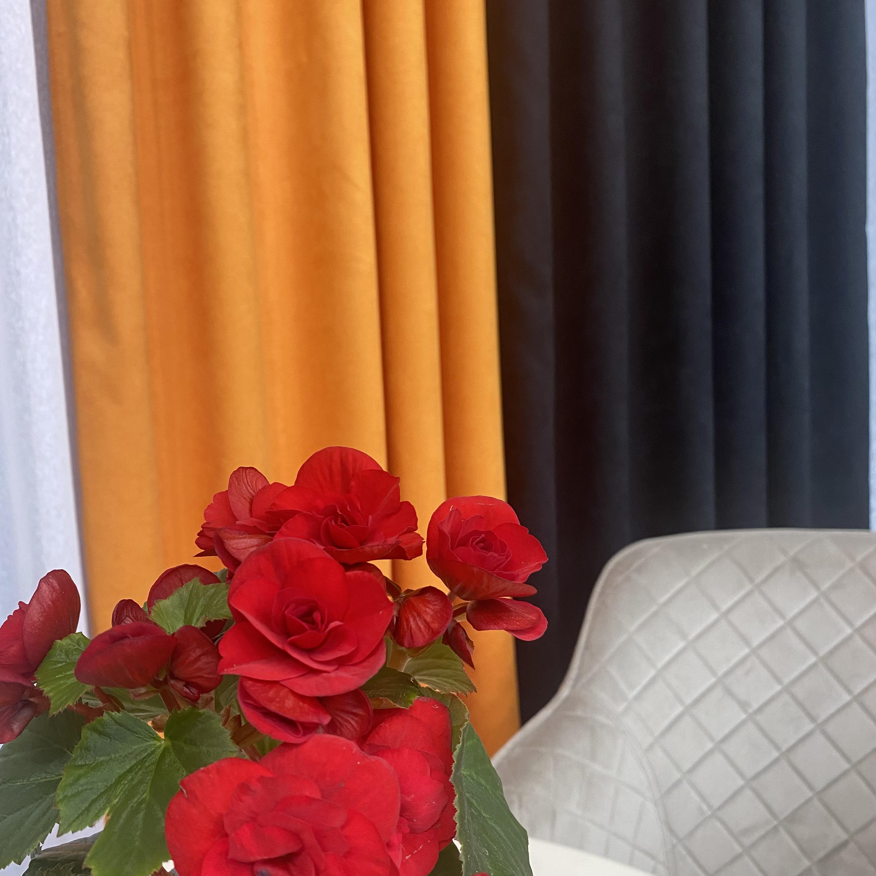 Шторы микровелюр TG Home Дуэт №450 1,50х2,70 м Черно-оранжевый (450-194/207) - фото 3 Шторы микровелюр TG Home Дуэт №450 1,50х2,70 м Черно-оранжевый (450-194/207) - фото 3