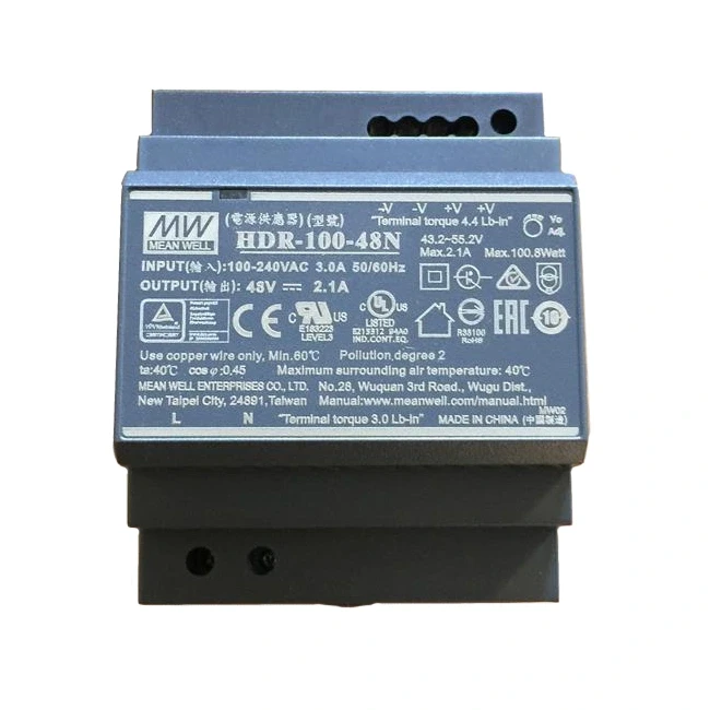 Блок живлення MeanWell HDR-100-48N 48B 2,09А для монтажа на DIN рейку