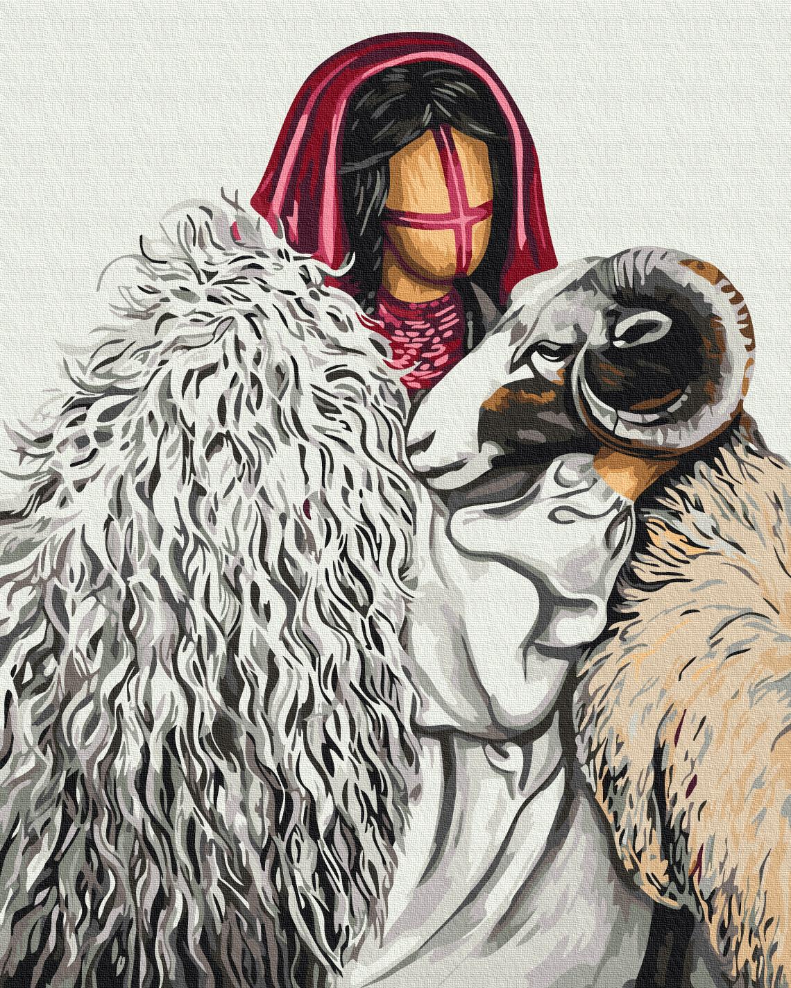 Картина по номерам Brushme Красный шарф 40x50 см (BS53910)