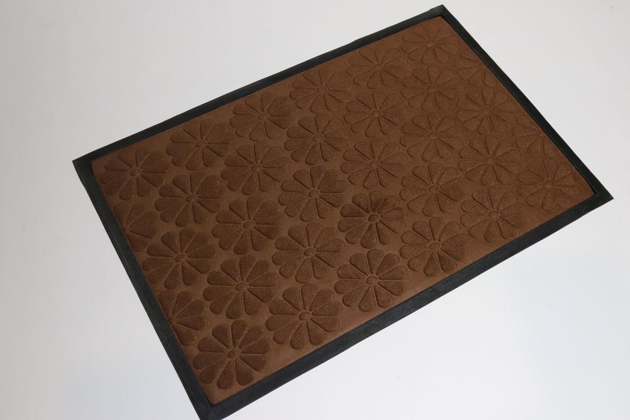 Грязезащитный коврик прямоугольный с резиновым бортом с ворсом 60х90 см (1609519579)