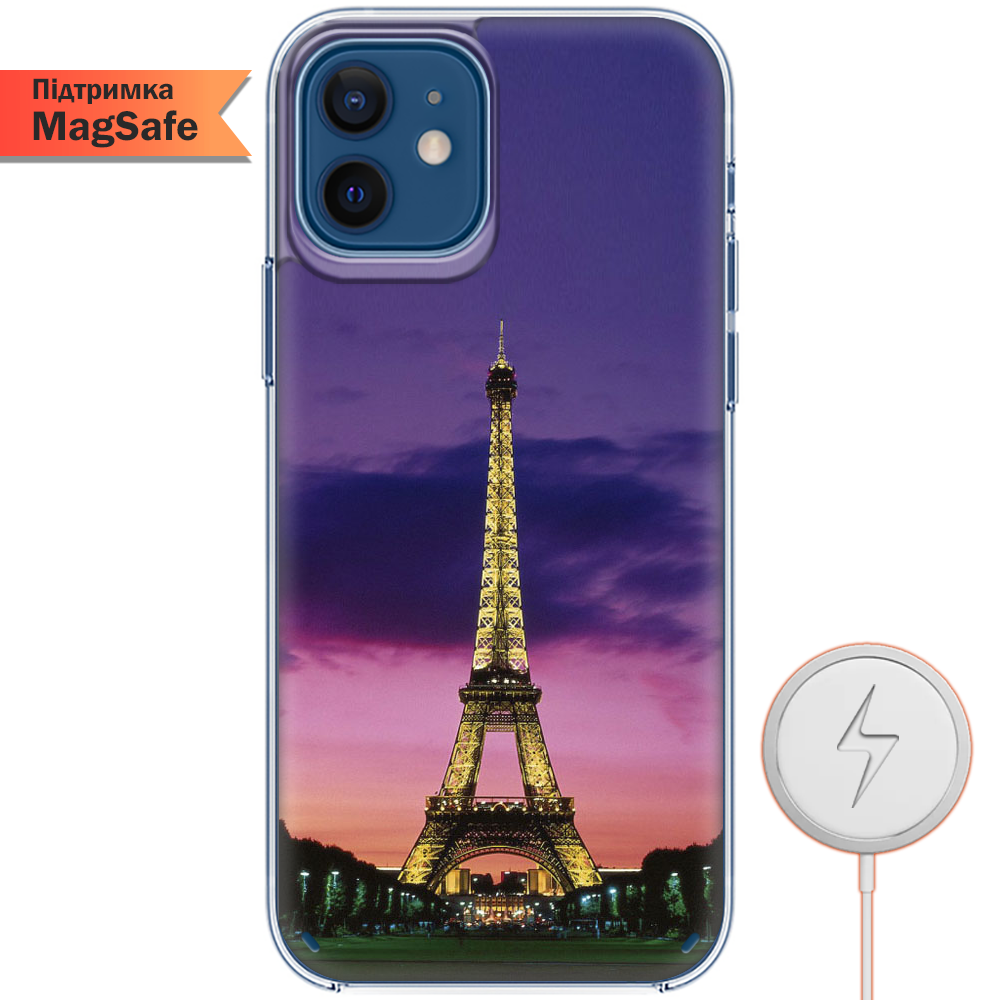 Чохол Boxface iPhone 12 mini Опівночі в Парижі Прозорий силікон з підтримкою MageSafe (41084-up964-41496)