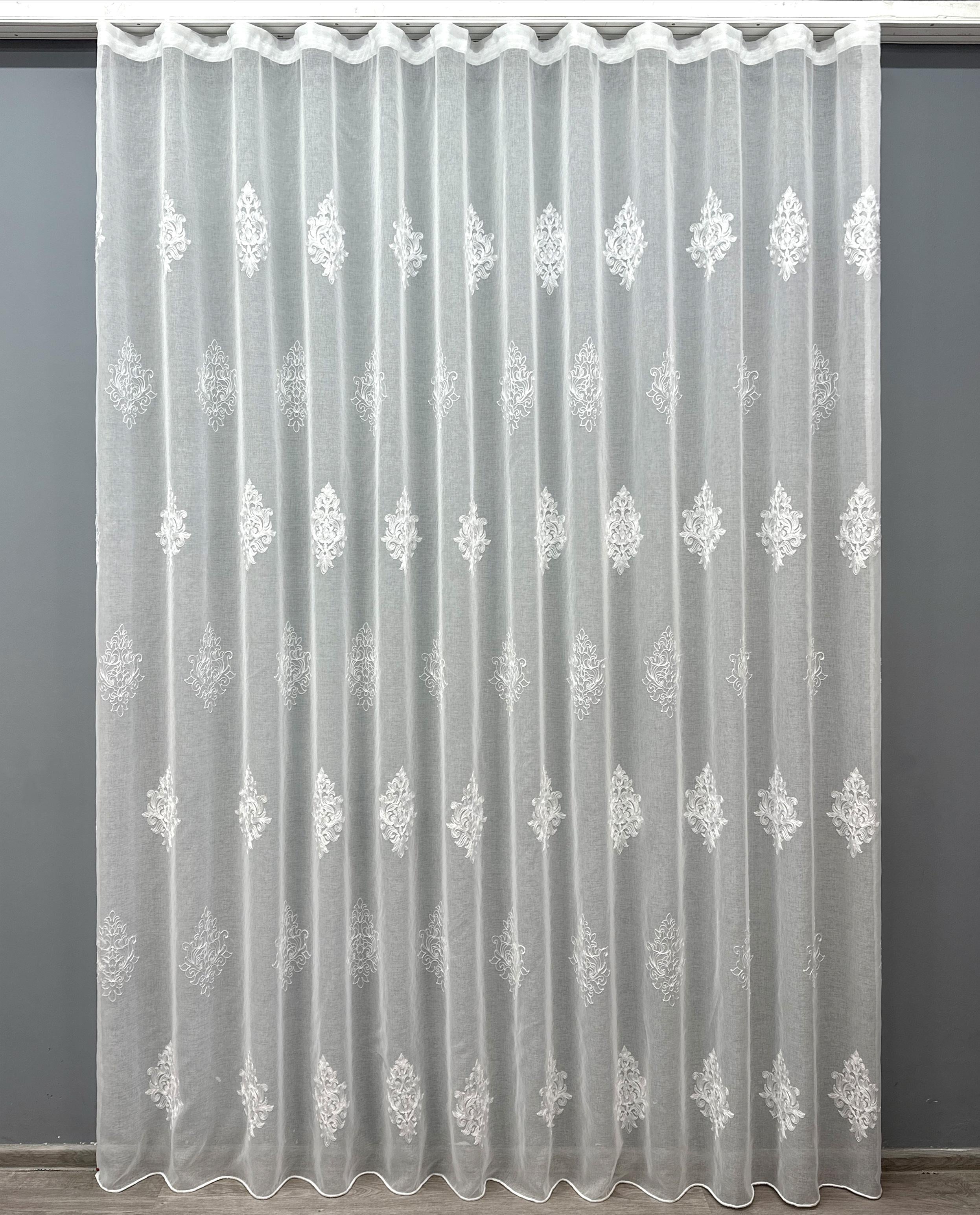 Тюль VR-Textil 1677т Батист з вишивкою 300х270 см Білий (42-0676)