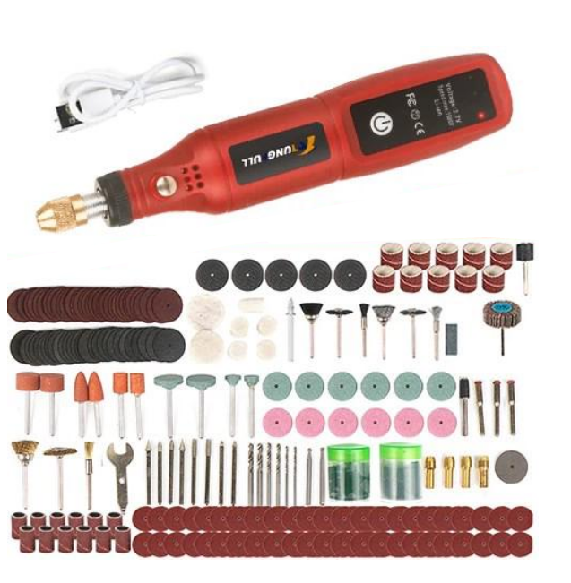 Гравер беспроводной DIY USB 16000 об/мин/361 аксессуар/мини дремель/фрезер по дереву/дрель (1544)