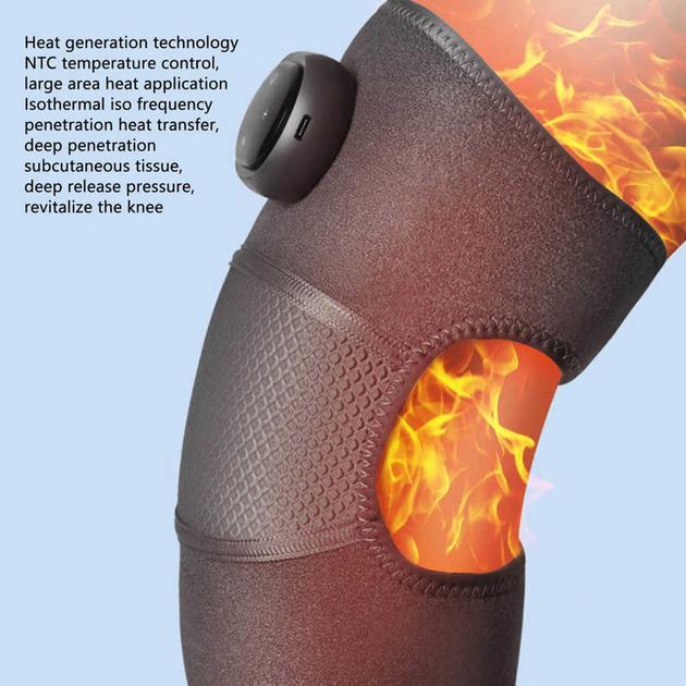 Масажер Elite Knee-Support для колінного суглоба вібраційний з інфрачервоним підігрівом (MAG-698) - фото 6