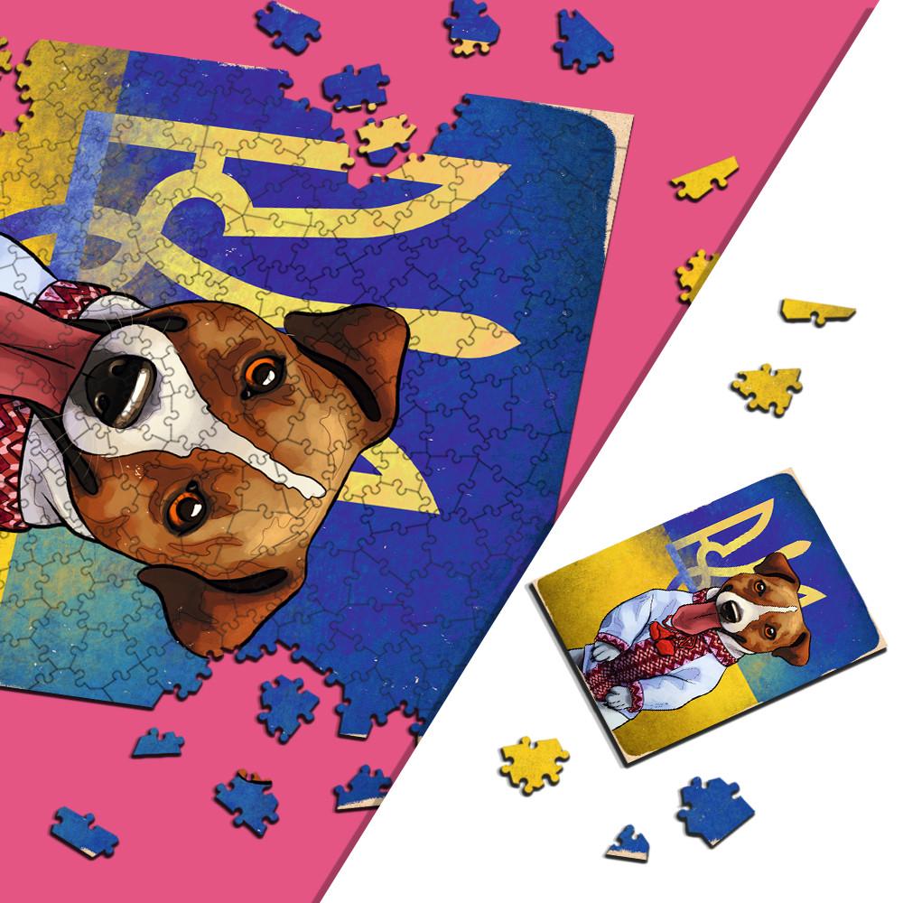 Пазл дерев'яний фігурний TheGravix Україна Пес Патрон Вишиванка 630 деталей 57x87 cм - фото 2 Пазл дерев'яний фігурний TheGravix Україна Пес Патрон Вишиванка 630 деталей 57x87 cм - фото 2