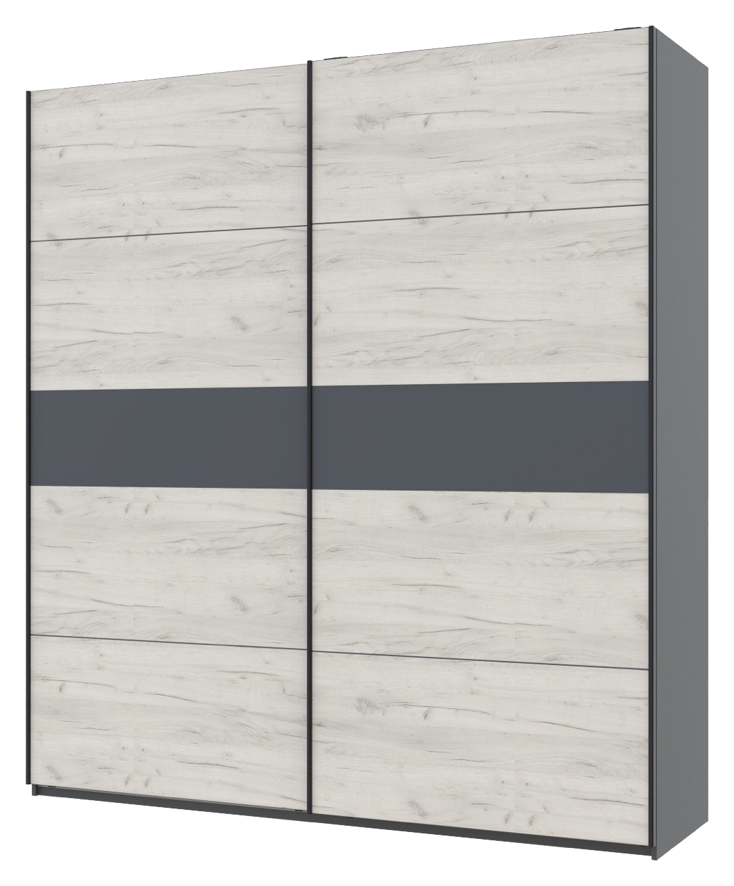 Шкаф-купе двухдверный Doros G-Caiser 220х60х240 см Графит/Белый/Бетон (DRS-011002)